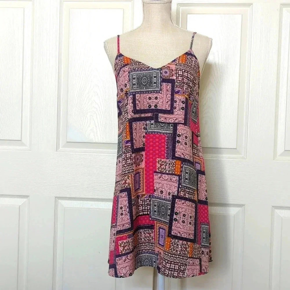 Everly Patch work Slip Dress - Picture 1 of 4